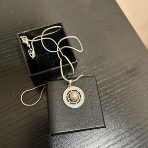 Silver petal necklace